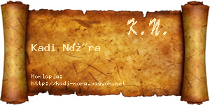 Kadi Nóra névjegykártya
